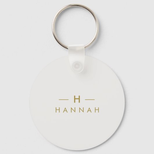 Monogram Gold Grey | Minimale legant Modern Sleutelhanger (Voorkant)