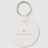 Monogram Gold Grey | Minimale legant Modern Sleutelhanger (Achterkant)