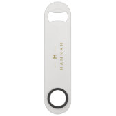 Monogram Gold Grey | Minimale legant Modern Speed Flessenopener (Voorkant)