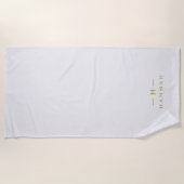Monogram Gold Grey | Minimale legant Modern Strandlaken (Voorkant)