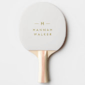 Monogram Gold Grey | Minimale legant Modern Tafeltennisbatje (Voorkant)