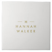 Monogram Gold Grey | Minimale legant Modern Tegeltje (Voorkant)