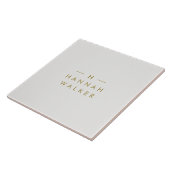 Monogram Gold Grey | Minimale legant Modern Tegeltje (Zijkant)