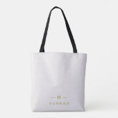 Monogram Gold Grey | Minimale legant Modern Tote Bag (Achterkant)