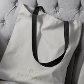 Monogram Gold Grey | Minimale legant Modern Tote Bag