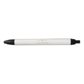 Monogram Gold Grey | Minimale legant Modern Zwarte Inkt Pen (Voorkant)