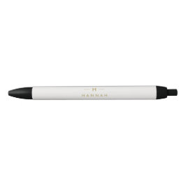 Monogram Gold Grey | Minimale legant Modern Zwarte Inkt Pen