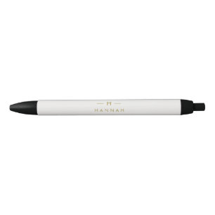 Monogram Gold Grey   Minimale legant Modern Zwarte Inkt Pen
