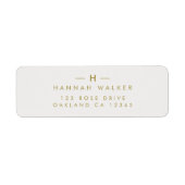 Monogram Gold Grey | Minimale retouradres Etiket (Voorkant)