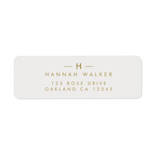 Monogram Gold Grey | Minimale retouradres Etiket (Voorkant)