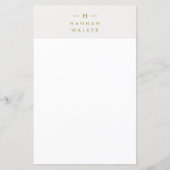 Monogram Gold Grey | Minimalistisch Elegant Briefp (Voorkant)