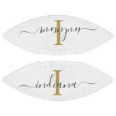 Monogram Gold Grey Script Name Modern American Football (Panelen)