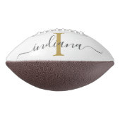 Monogram Gold Grey Script Name Modern American Football (Gedraaid 90)