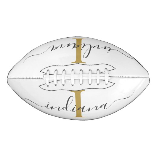 Monogram Gold Grey Script Name Modern American Football (Voorkant)