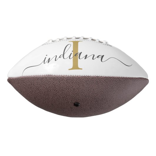 Monogram Gold Grey Script Name Modern American Football (Gedraaid 270)
