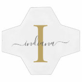 Monogram Gold Grey Script Name Modern Voetbal (Enkel)