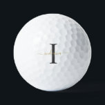 Monogram Gold Grey Script Name Team Sport Golfballen<br><div class="desc">Gold Grey Monogram Script Name Modern Golf Balls u kunt gemakkelijk bewerken met jouw naam en initiaal door op de knop "Personalize" te klikken. Verander volledig de kleuren van de tekst en de achtergrond wanneer u de "Customize this" koppeling selecteert.</div>