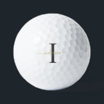 Monogram Gold Grey Script Name Team Sport Golfballen<br><div class="desc">Gold Grey Monogram Script Name Modern Golf Balls u kunt gemakkelijk bewerken met jouw naam en initiaal door op de knop "Personalize" te klikken. Verander volledig de kleuren van de tekst en de achtergrond wanneer u de "Customize this" koppeling selecteert.</div>