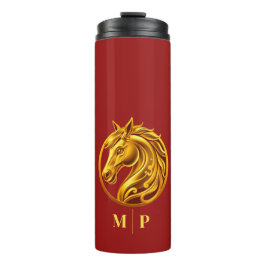 Monogram Gold Horse- Thermosbeker