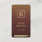 Monogram Gold Initiaal Elegant Book Hoesje Visitekaartje (Voorkant)