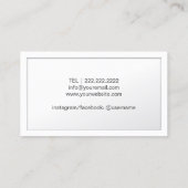 Monogram Gold Initiaal Elegant White omgeven Visitekaartje (Achterkant)