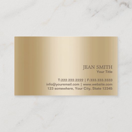 Monogram Gold Initiaal Leopard Print Elegant Visitekaartje (Achterkant)