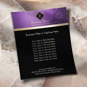 Monogram Gold initiaal Logo Modern zwart-Paars Flyer