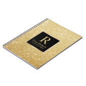 Monogram Gold Initiaal Modern Faux Gold Glitter Notitieboek (Linkerzijde)