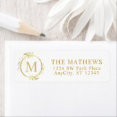 Monogram Gold Kerstmis - Retouradres Etiket (Insitu)