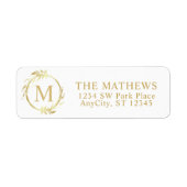 Monogram Gold Kerstmis - Retouradres Etiket (Voorkant)