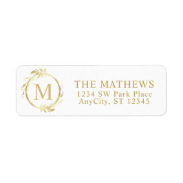 Monogram Gold Kerstmis - Retouradres Etiket