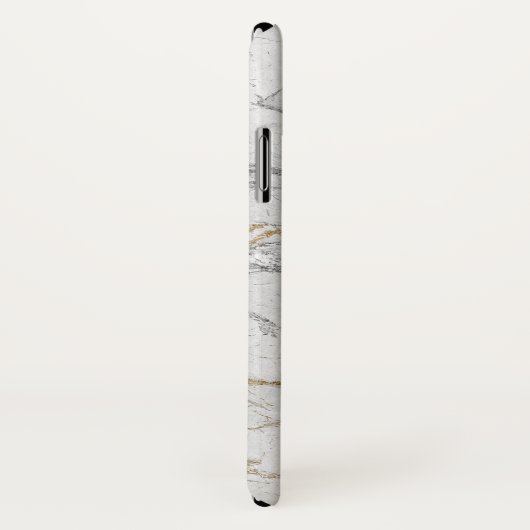 Monogram Gold Label Trendy White Gold Marble Case-Mate iPhone Case (Achterkant / rechts)