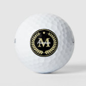 Monogram Gold Laurel Leaf Star Golfballen (Voorkant)