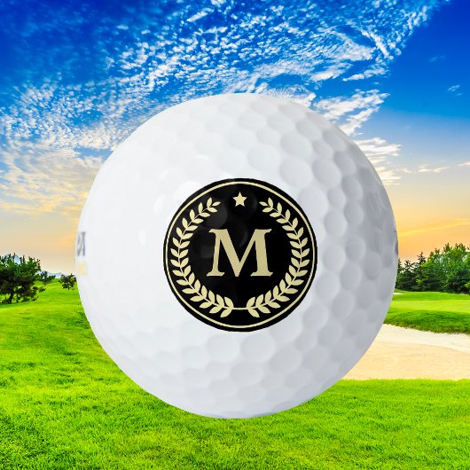 Monogram Gold Laurel Leaf Star Golfballen