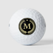 Monogram Gold Laurel Leaf Star Golfballen (Voorkant)