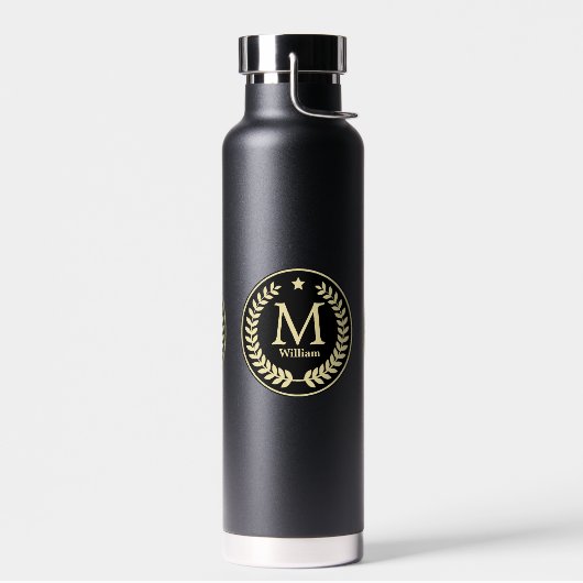 Monogram Gold Laurel Leaf Star Waterfles (Links)
