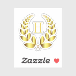 Monogram Gold Laurel Sticker