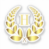 Monogram Gold Laurel Sticker (Voorkant)
