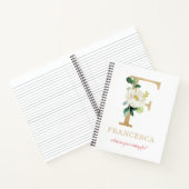 Monogram Gold Letter F | Floral Motto of quote Notitieboek (Binnen)