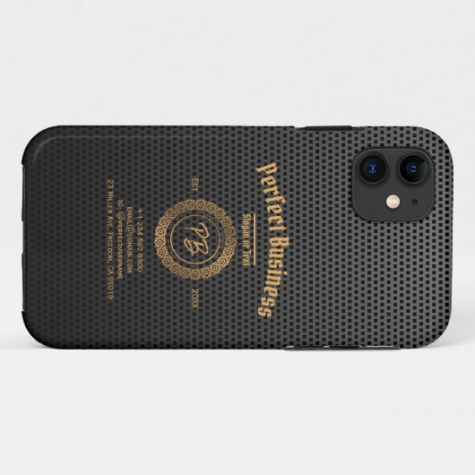 Monogram Gold Lijst Black Professional Luxe afbeel Case-Mate iPhone Case (Achterkant (horizontaal))