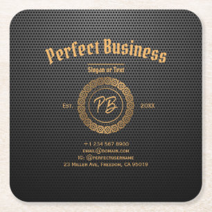 Monogram Gold Lijst Black Professional Luxe afbeel Kartonnen Onderzetters