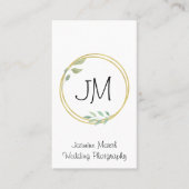 Monogram Gold Lijst Fotograaf QR Verticaal Visitekaartje (Voorkant)