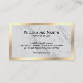 Monogram Gold Lijst marmer met Floral Pattern Visitekaartje (Achterkant)