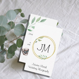 Monogram Gold Lijst Weddenschap Fotograaf Verticaa Visitekaartje