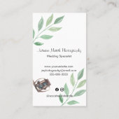 Monogram Gold Lijst Weddenschap Fotograaf Verticaa Visitekaartje (Achterkant)