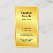 Monogram Gold look Klassieke stijltekst Sjabloon Visitekaartje (Achterkant)