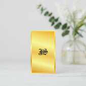 Monogram Gold look Klassieke stijltekst Sjabloon Visitekaartje (Staand voorkant)