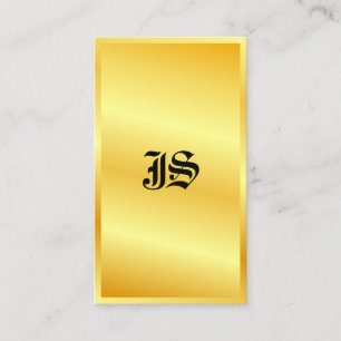 Monogram Gold look Klassieke stijltekst Sjabloon Visitekaartje