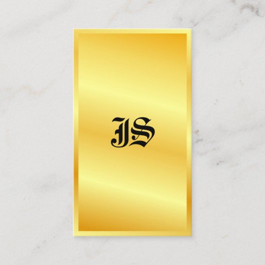 Monogram Gold look Klassieke stijltekst Sjabloon Visitekaartje (Voorkant)