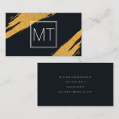 Monogram Gold Marks Double White Boxes Visitekaartje (Voorkant / Achterkant)